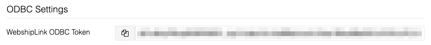 Copy the ODBC Token